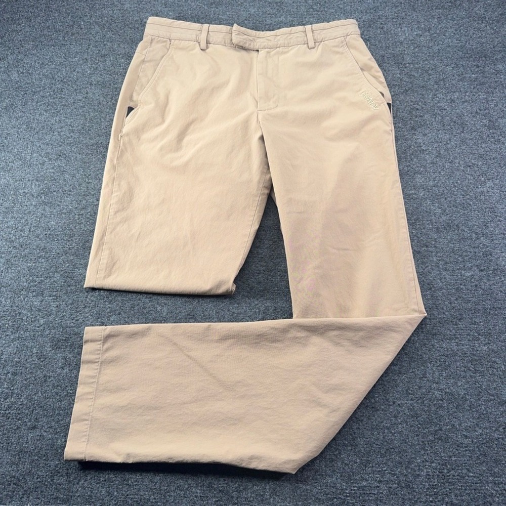 Brady Brand Mens Technical Chino Pants Tan Khaki Stretch Straight Leg Size 32*